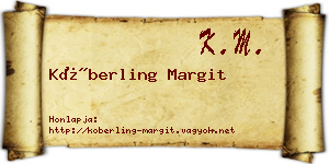 Köberling Margit névjegykártya